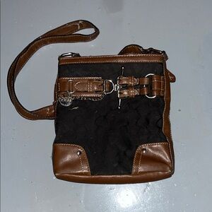 Brown and Black Women's Crossbody Bag